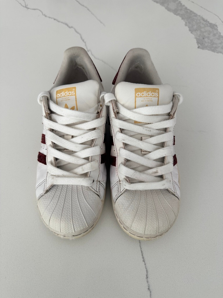 Adidas Superstar Shoes Womens 6 Faux Snake-Skin White