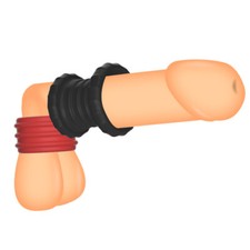 Male-3in1 Ball Stretcher Delay Ring Scrotum Testicle Pendant Chastity Cage CBT