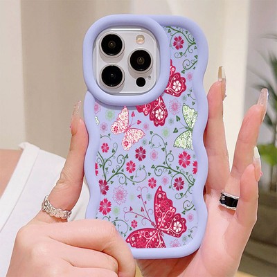 Cute Wave Fashion Butterfly Case ShockProof Cover Women Girls For Various Phone