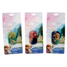 DISNEY Frozen Elsa Anna Olaf 18" Pendant Dog Tag Charm Necklace Chain 12 PC Asst