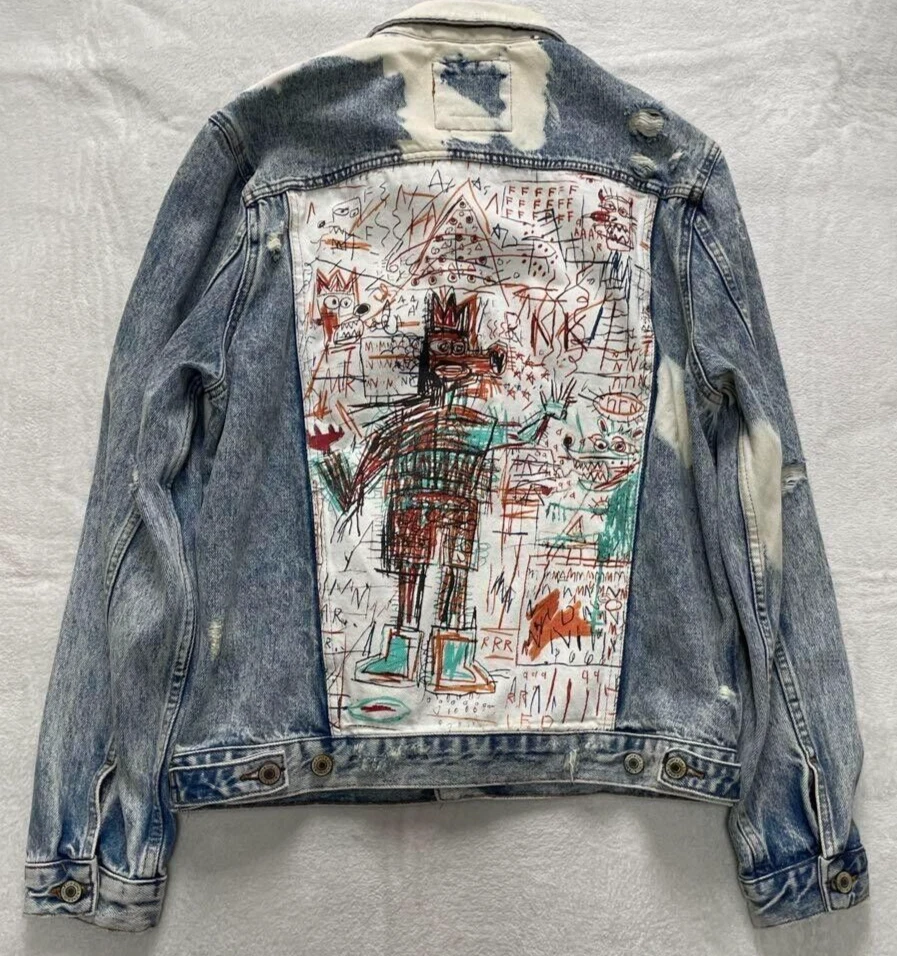 Zara Men's Jean-Michel Basquiat Denim Jacket US Size XL Very