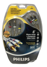 Philips Stereo Audio Composite Video Cable 6 ft. NEW 24K Gold Plated Connectors