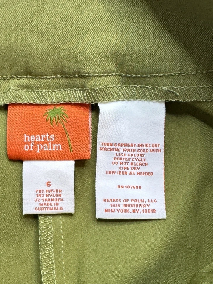 Pantalones Hearts of Palm Talla 6 Verde Mezcla Algodón Verde Guisante Foto 4 de 4