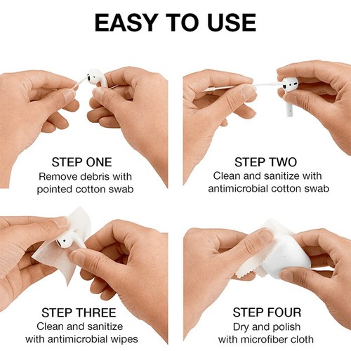 Case Mate Device Cleaning Kit for AirPods iPhones iPads iPods Wipes/Cloths/Brush - 第 3/3 張圖片