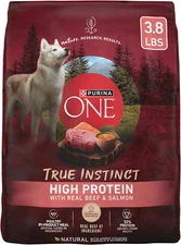 Purina ONE Natural High Protein Dry Dog Food Dry True Instinct with Real Beef an