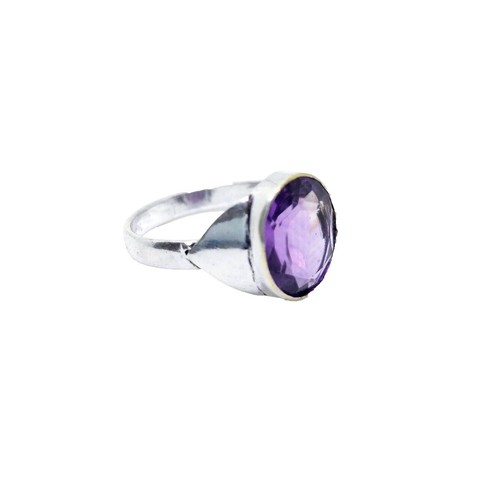 French Cut 11.29CT Amethyst Floral Vine Fashion Ring In Three Tone 