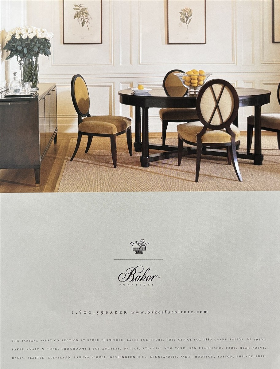 1999 BAKER Furniture The Barbara Barry Collection Original PRINT
