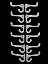 Lot 12 Antique-Style Rustic White School Coat Double Hooks Cast Iron Hardware