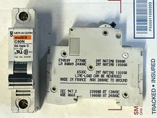 MERLIN GERIN multi9 C60N 13A 24433 1-POLE DIN RAIL MT. CIRCUIT BRKR'S LOT OF 2 