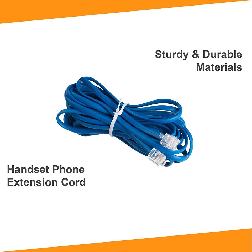 Straight Cord for Corded Landline Phones, Telephone Extension Land