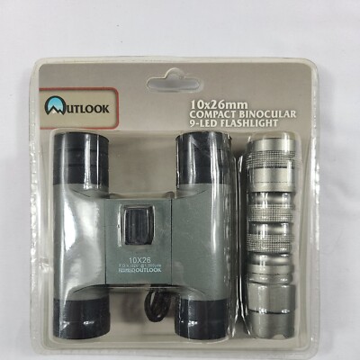 New REDHEAD Outlook 10 x 26mm Compact Binoculars With 9-LED Flashlight 