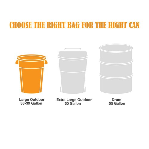 HDX FlexPro Outdoor & Yard Black Drawstring Trash Bags 33-39 Gallon 50 ct - Picture 4 of 6