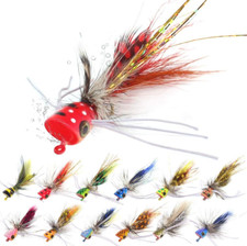 Popper-Flies-for-Fly-Fishing-Topwater-Panfish-Bluegill-Bass-Poppers Flies Bugs L