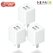 Dual Port USB Fast Home Wall Charger Block 5V 2.1A Power Adapter For iPhone iPod