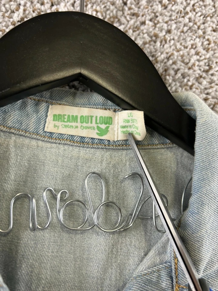 Dream Out Loud Selena Gomez Juniors Size L Denim Vest Sleeveless Jean Jacket  - Image 3 of 4