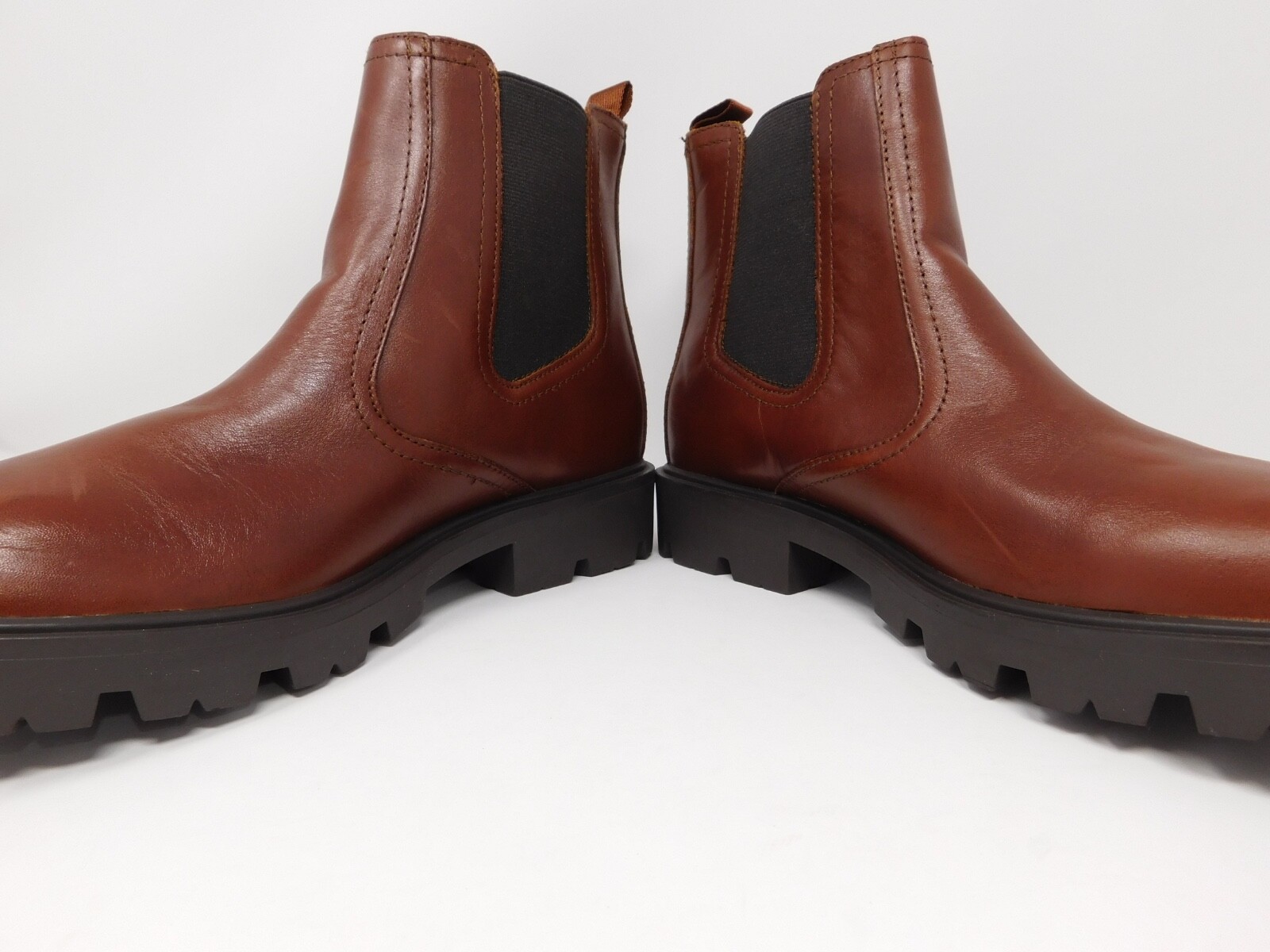 SAOLA Stivali da donna Nine West taglia 8 Yullon suola a strappo stivaletti Chelsea marrone scuro lug