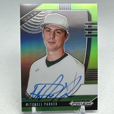 2020 Panini Prizm Draft Lime Green Prizm /75 Mitchell Parker #PDP153 Signed