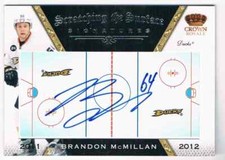 2011-12 CROWN ROYALE SCRATCHING THE SURFACE BRANDON MCMILLAN AUTO ANAHEIM DUCKS