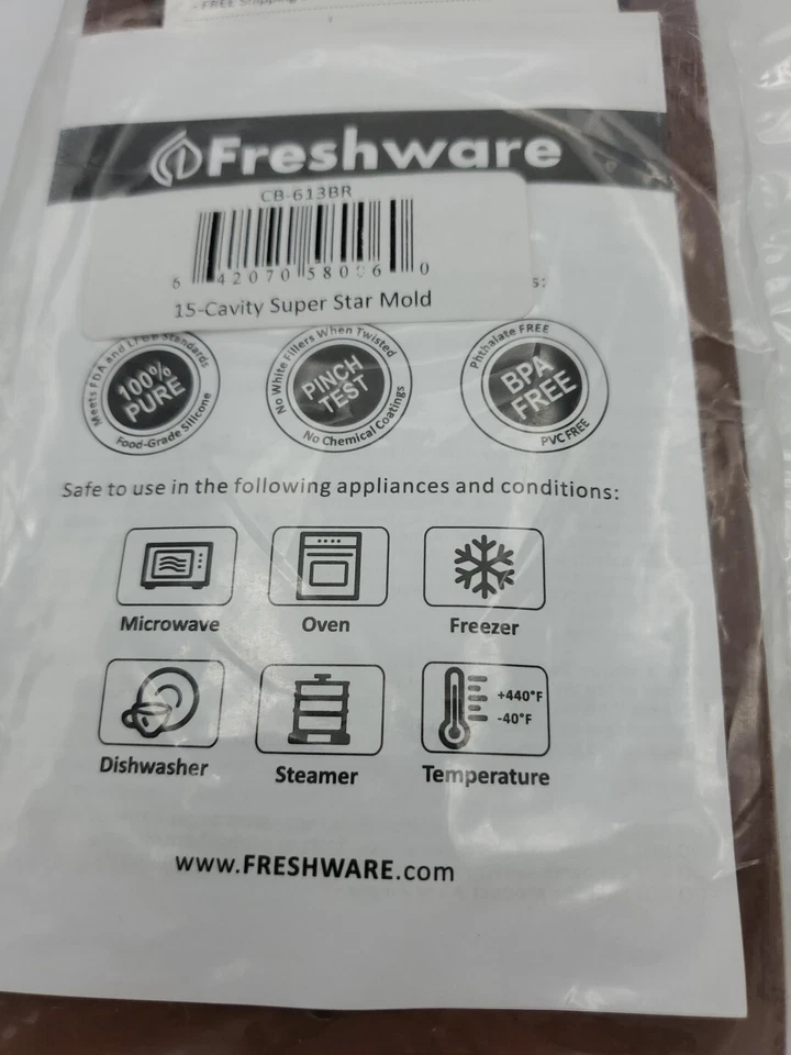 Silicone Candy Mold Star Shape ChocolateIce 15 Cavity Oven Freezer Microwave NIP - Image 3 of 4