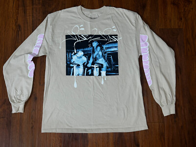 Ariana Grande Dangerous Woman Side to Side Long Sleeve T-Shirt Large Tan