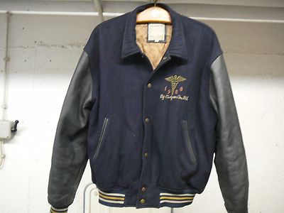 Chevignon College Jacke XL, Vintage, Rare, 80er-Jahre, Lederärmel