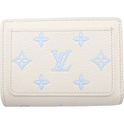 Louis Vuitton Monogram Eclipse Portefeuille Clair Bifold Wallet White Blue