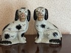 New ListingVintage pair King Charles Staffordshire Spaniel Dogs Flower Basket black white