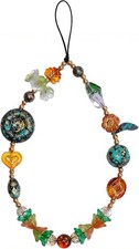 Cute Phone Charms Beaded Camera Wrist Strap, Cellphone Lanyard Chain Aesthetic