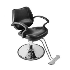 Black Salon Chair Barber Chair for Hair Stylist with Hydraulic Pump and Footrest