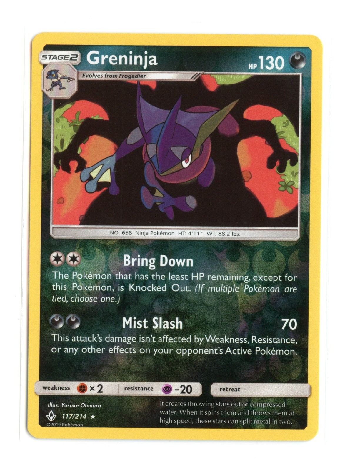 Greninja 117/214 Rare Reverse Holo SM - Unbroken Bonds Pokemon LP