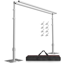 Backdrop Stand Heavy Duty 10x10Ft Double Crossbar Pipe and Drape