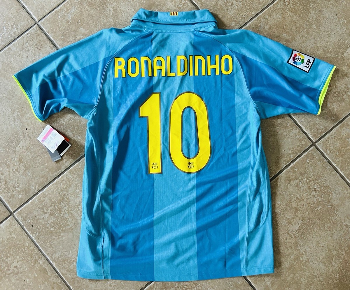 2007-08 Nike FC Barcelona Ronaldinho Away Jersey Size L NWT