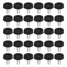 30pcs M5x10mm Knurled Thumb Screw Clamping Screw Knobs Grip Bolt Fasteners Black