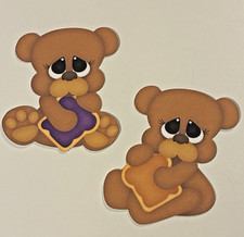 Peanut Butter  Jelly Bears Paper Piecing Scrapbook Card Making Printed Die Cuts