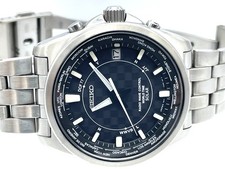 Orologio Uomo N.MINT SEIKO Radio Wave Control Titanio Solare Ora Mondiale 7B25-0AB0