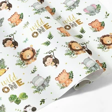 Animal Wrapping Paper - 6 Sheets 27.5”x 19.7”Baby Shower Wrapping Paper 1st Birt