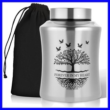 Large Cremation Urns for Human Ashes Adult Up to 180 lbs, Stainless Steel Sil...