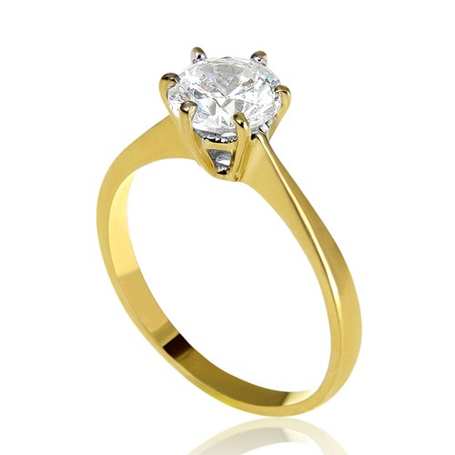 Solitaire 14K White Gold Round Cut Diamond Engagement Ring 0.50 CT H/SI2 - Picture 6 of 10