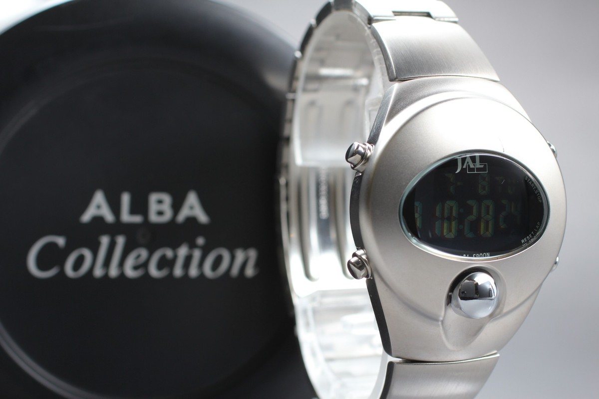 時計 SEIKO spoon JAL W620-4340 ALBA Exc+5 w/ Case] SEIKO ALBA Spoon JAL W620-4340 Quartz Digital