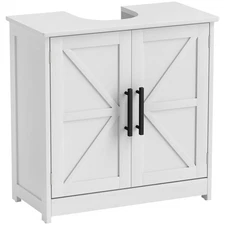 Pedestal Sink Storage Cabinet, Farmhouse Freestanding Bathroom Sink Cabinet w...