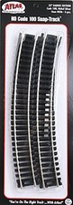 Code 100 Nickel Silver 22" Radius Snap-Track 6/Bx HO Scale Atlas Trains