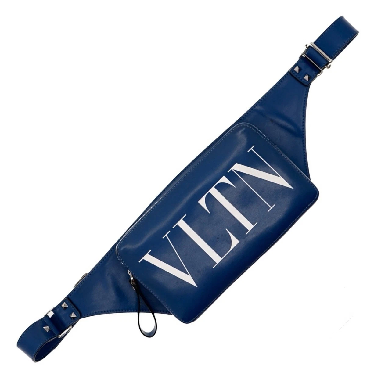 Valentino — Valentino Rockstud Belt Bag VLTN Blue Leather