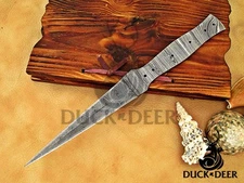 10" Long Handmade Damascus Steel Blank Blade Dagger Knife Dagger Blank Blade