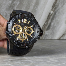 Guess Contender Men's Black Silicone Band Multifunction Watch GW0640G2