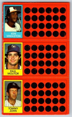 Eddie Murray / Rick Manning / Rick Burleson 1981 Topps Scratch-Offs 9 / 19 / 37