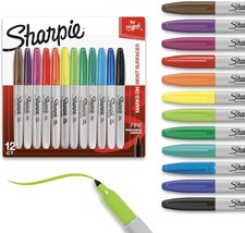 Permanent Markers, Fine Tip, 12 Count - Quick Drying, Fade Resistant, Arts Cra
