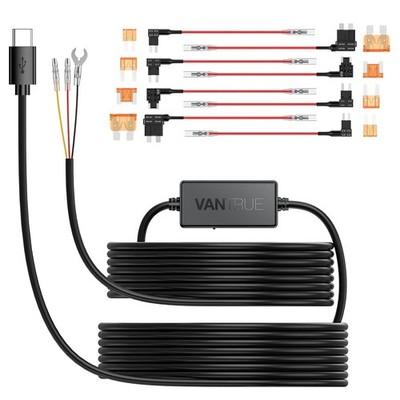 USB C Hardwire Kit 11.5ft 12V-24V to 5V ACC Protection