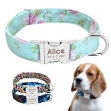 Personalized Dog Collar Nylon with Engraved ID Tag Pet Name and Phone Number