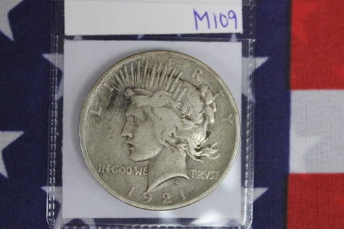 1921 Silver Peace Dollar - Fine Condition (M109)