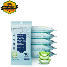 60 XL Shower Wipes   Body Wipes for Adults Bathing No Rinse   6 Packs of 10  ...